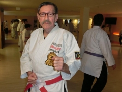 H.D.Rauscher überwacht das Training im Karate-Do
