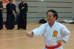 Higuchi Sensei 9.Dan Hanshi Shotokan Karate Do demonstriert Weltklasse-Kata und -Bunkai.
